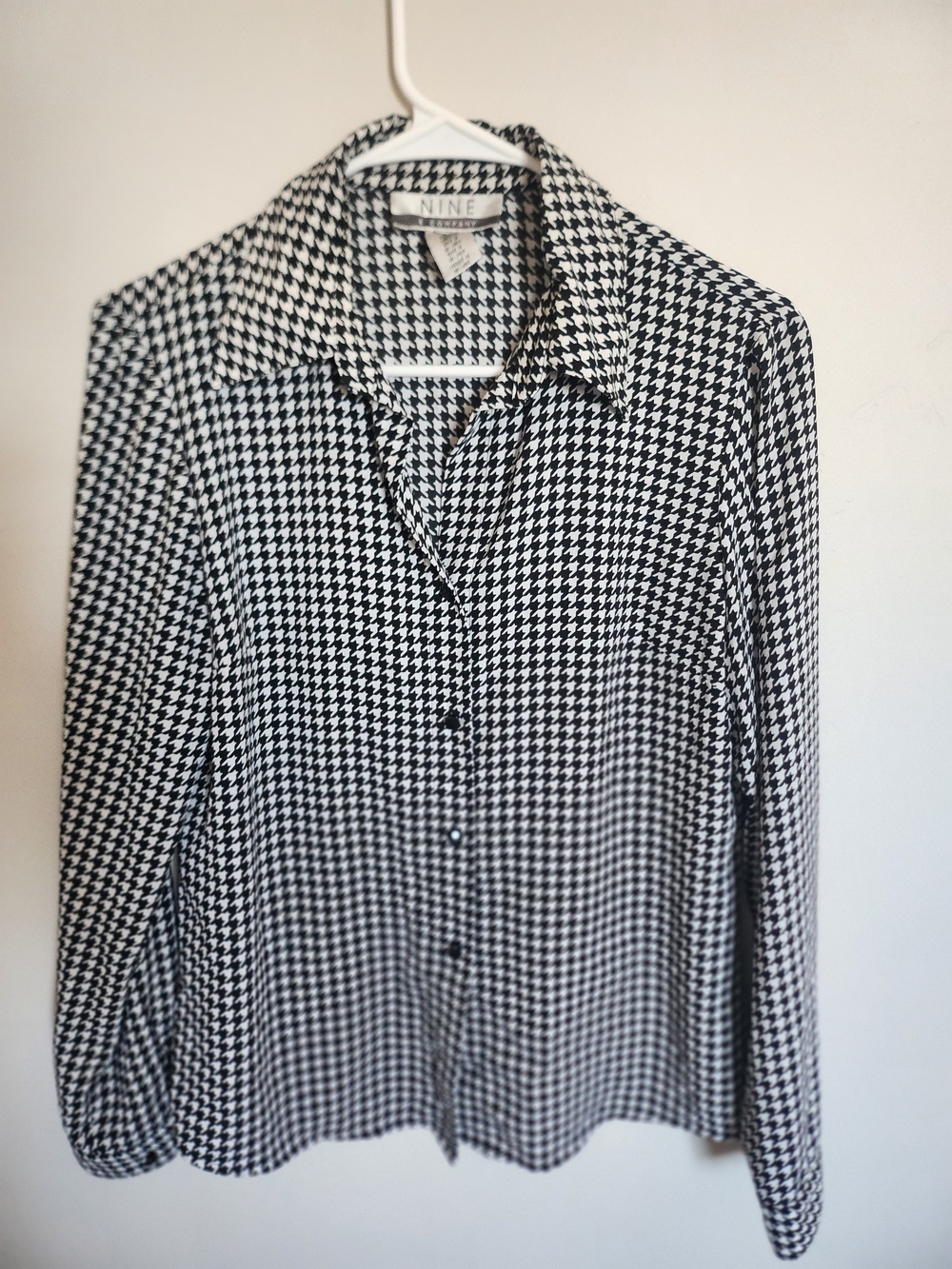 Nine & Co. Black and White Houndstooth Blazer-Style Jacket